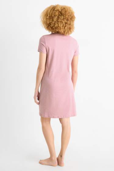 Dona - Camisa de dormir - de piquets - rosa fosc