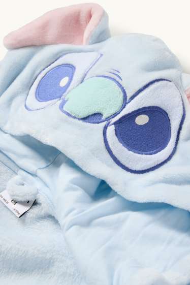 Kinder Mädchen - Lilo & Stitch - Bademantel mit Kapuze - hellblau