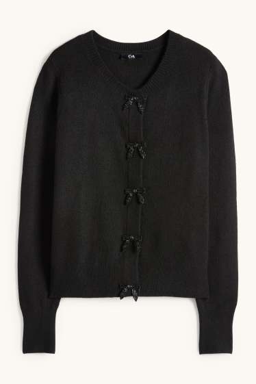Damen - Strickjacke - schwarz