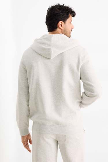Uomo - Felpa con zip e cappuccio - grigio chiaro melange