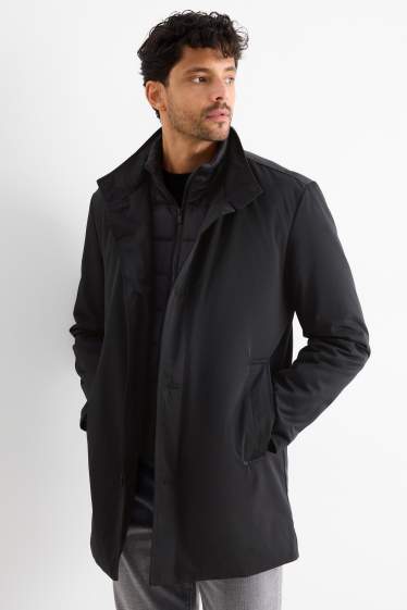 Uomo - Cappotto - foderato - idrorepellente - nero