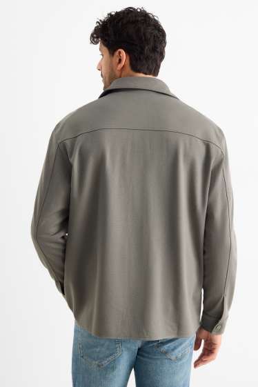 Uomo - Giacca a camicia - relaxed fit - collo all'italiana - verde