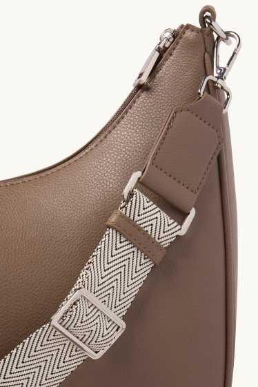 Dames - Schoudertas met afneembare draagriem - imitatieleer - lichtbruin