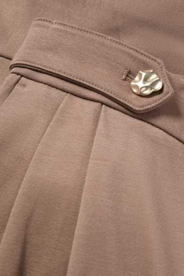 Damen - Jersey-Hose - High Waist - Barrel Leg - hellbraun