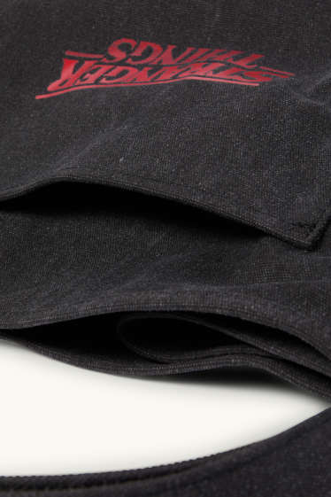 Dámské - Velká kabelka shopper - Stranger Things - černá