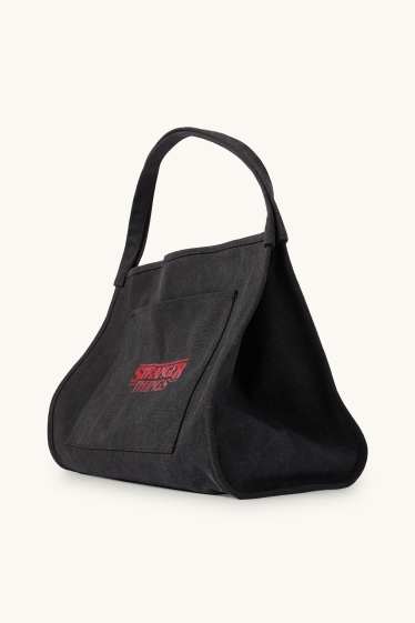 Dámské - Velká kabelka shopper - Stranger Things - černá