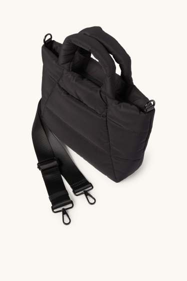 Dona - Bossa shopper gran embuatada amb la corretja extraïble - negre