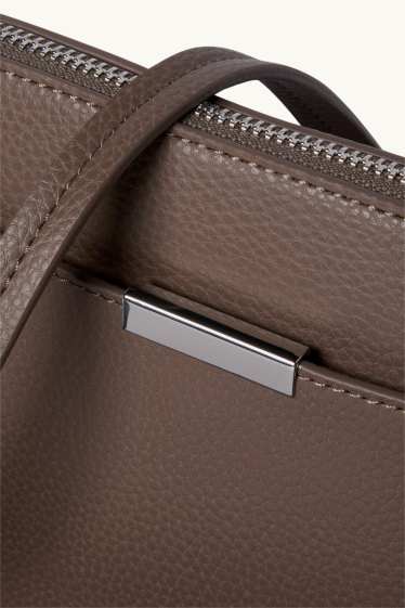 Donna - Borsa a tracolla - similpelle - marrone scuro