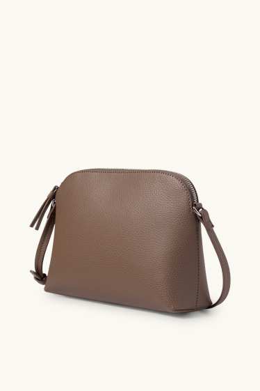 Donna - Borsa a tracolla - similpelle - marrone scuro