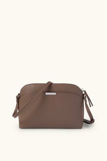 Donna - Borsa a tracolla - similpelle - marrone scuro