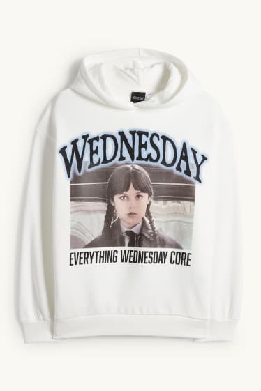 Bambine - Wednesday - felpa con cappuccio - bianco