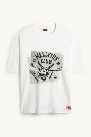 Home - Samarreta de màniga curta - oversized - Stranger Things - blanc