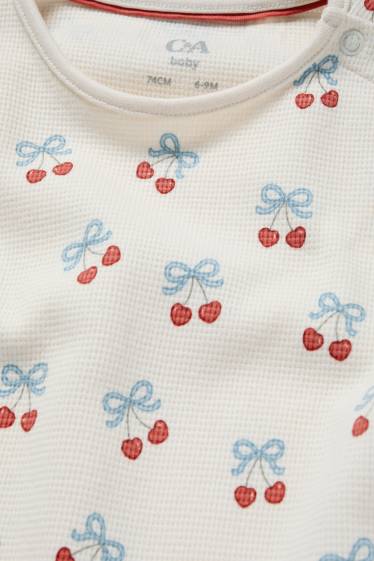 Baby Girls - Cherry - baby sweatshirt - textured - cremewhite