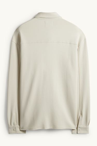 Herren - Hemdjacke - Relaxed Fit - hellbeige