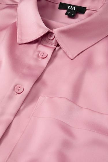 Donna - Blusa in raso - rosa scuro