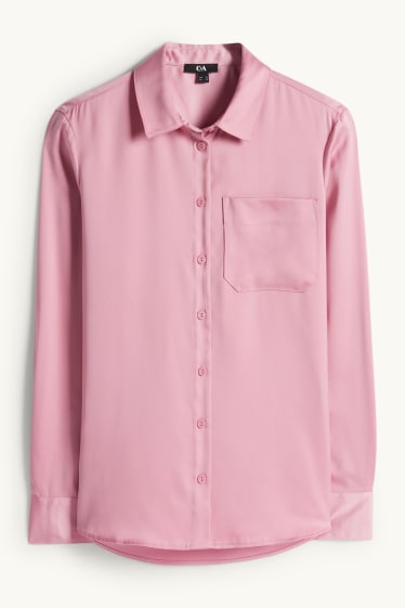 Donna - Blusa in raso - rosa scuro