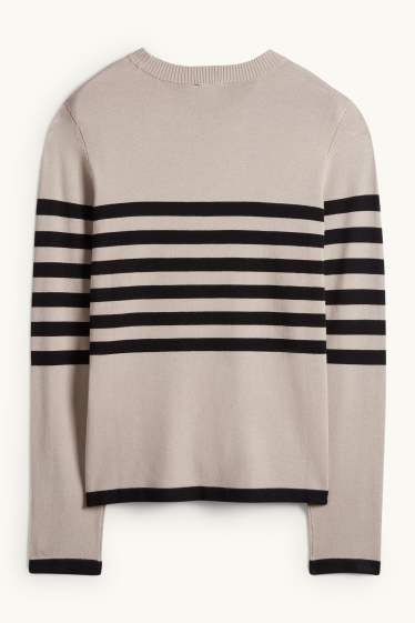 Dona - Jersei - de ratlles - negre/beix