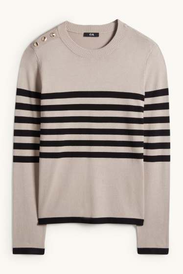 Dona - Jersei - de ratlles - negre/beix