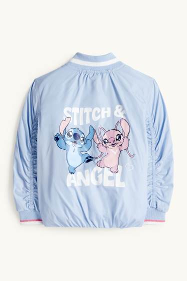 Enfants filles - Lilo & Stitch - bomber - rembourré - déperlant - bleu clair