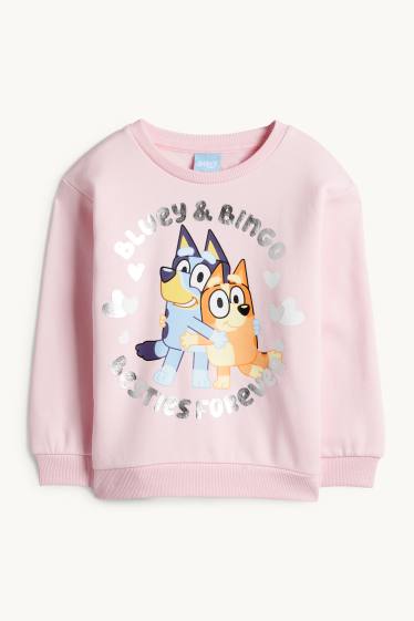 Enfants filles - Bluey - sweat - effet brillant - rose
