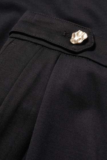 Damen - Jersey-Hose - High Waist - Barrel Leg - schwarz