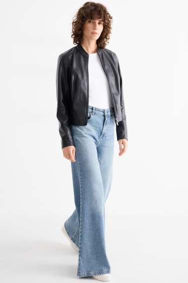 Women - Flared jeans - high waist - blue denim