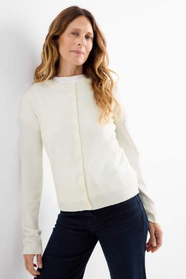 Damen - Strickjacke - weiß