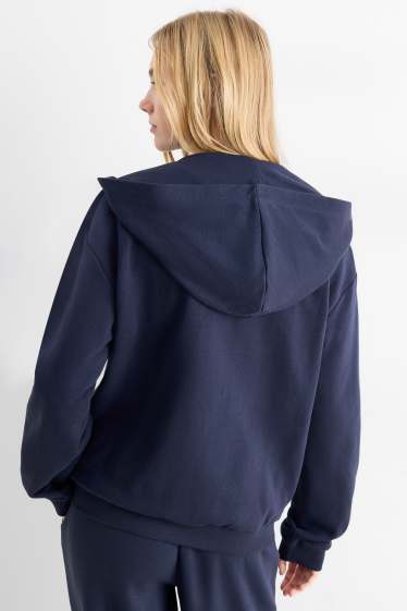 Donna - Felpa con zip e cappuccio - blu scuro