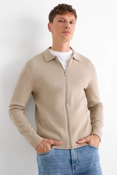 Heren - Gebreid vest - licht beige
