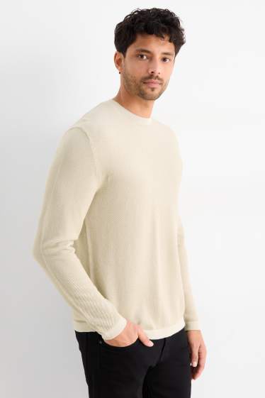 Herren - Pullover - strukturiert - hellbeige