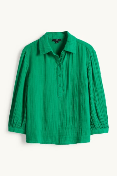 Damen - Musselin-Bluse - grün