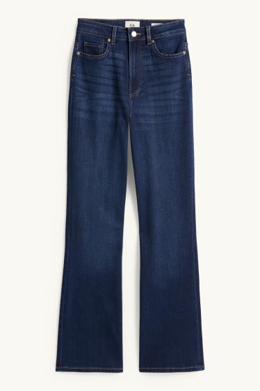 Femmes - Flared jean - high waist - jean bleu foncé