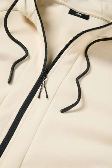 Heren - Sweatvest met capuchon - licht beige