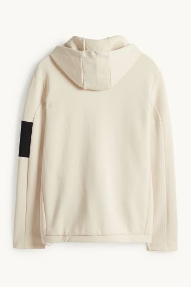 Heren - Sweatvest met capuchon - licht beige