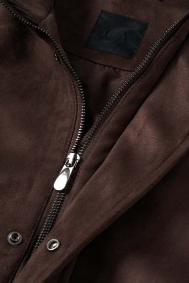 Herren - Jacke - Velourslederimitat - dunkelbraun