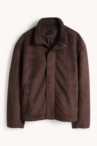 Herren - Jacke - Velourslederimitat - dunkelbraun