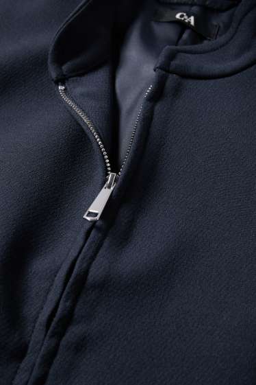 Femei - Blazer crop supradimensionat - albastru închis