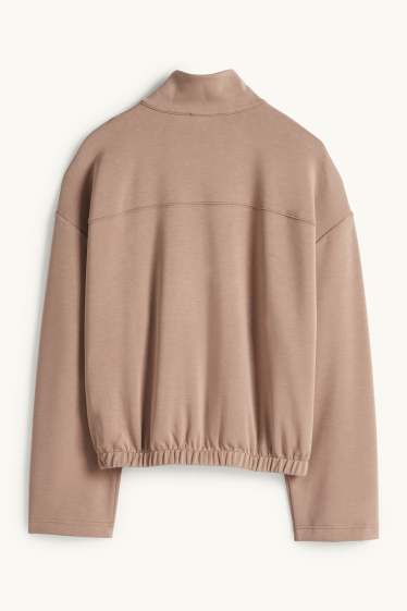 Dames - Sweatvest - lichtbruin