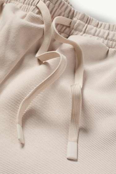 Dames - Joggingbroek - geribd - licht beige