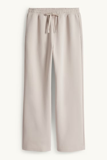 Dames - Joggingbroek - geribd - licht beige