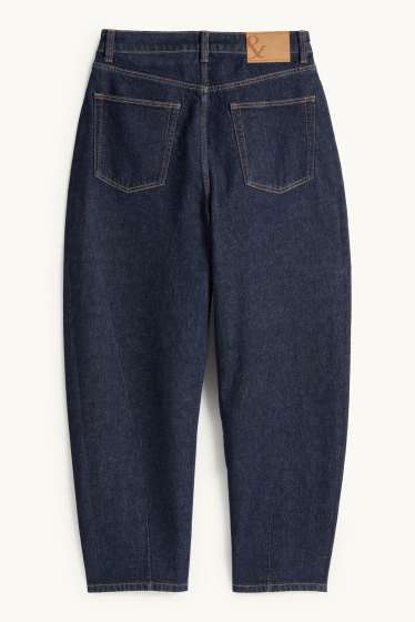 Femei - Barrel jeans - talie înaltă - denim-albastru închis