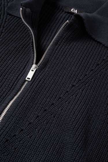 Femei - Cardigan tricotat - reiat - albastru închis