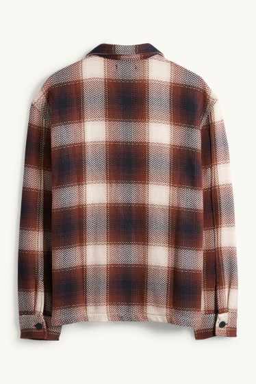 Uomo - Giacca a camicia - relaxed fit - a quadri - marrone