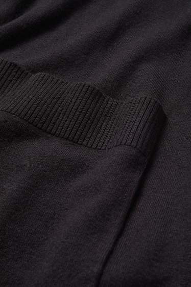 Damen - Lange Strickjacke - schwarz