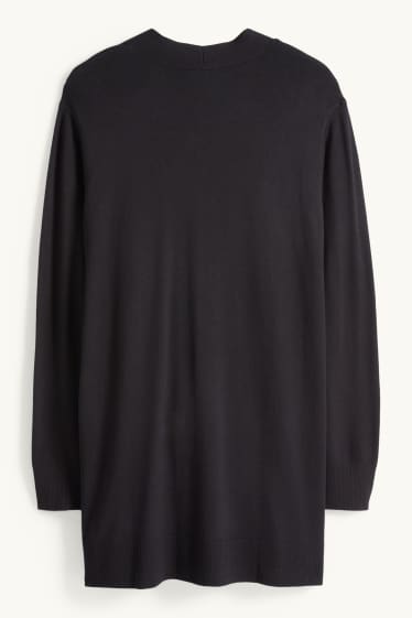 Damen - Lange Strickjacke - schwarz