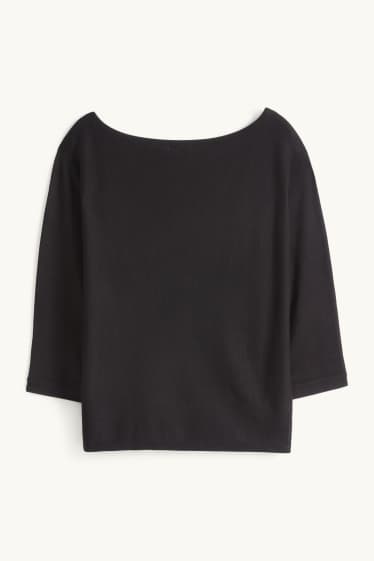 Damen - Feinstrick-Pullover - schwarz