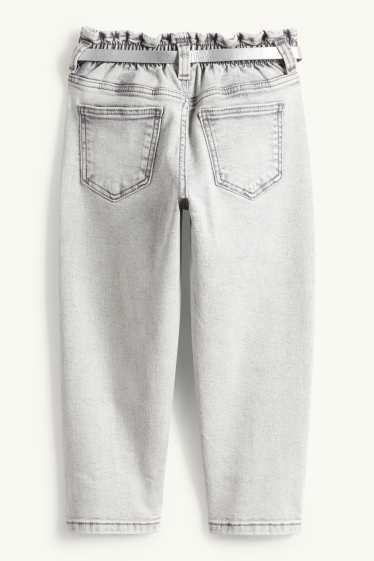 Enfants filles - Jean coupe droite à ceinture - jean gris clair