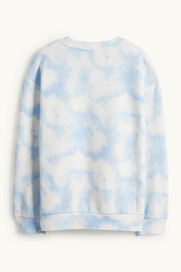 Kinder Mädchen - Lilo & Stitch - Sweatshirt - gemustert - weiss / hellblau