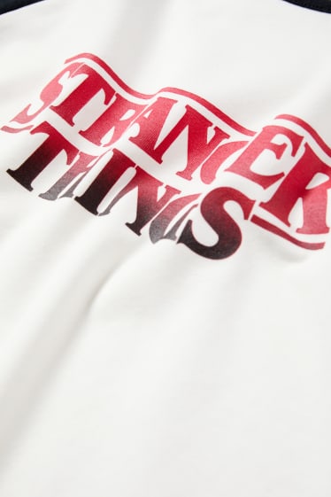 Femmes - Haut à manches longues court - regular fit - Stranger Things - blanc / noir