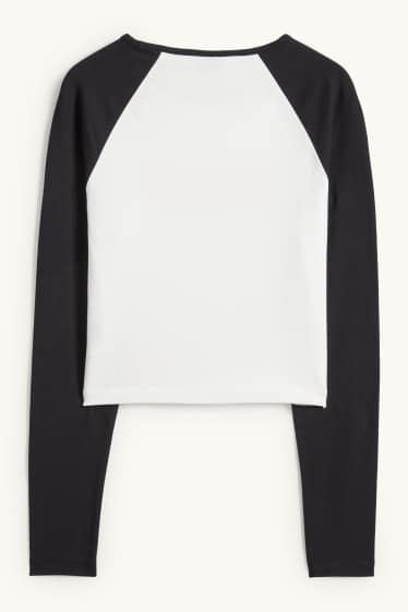 Femmes - Haut à manches longues court - regular fit - Stranger Things - blanc / noir